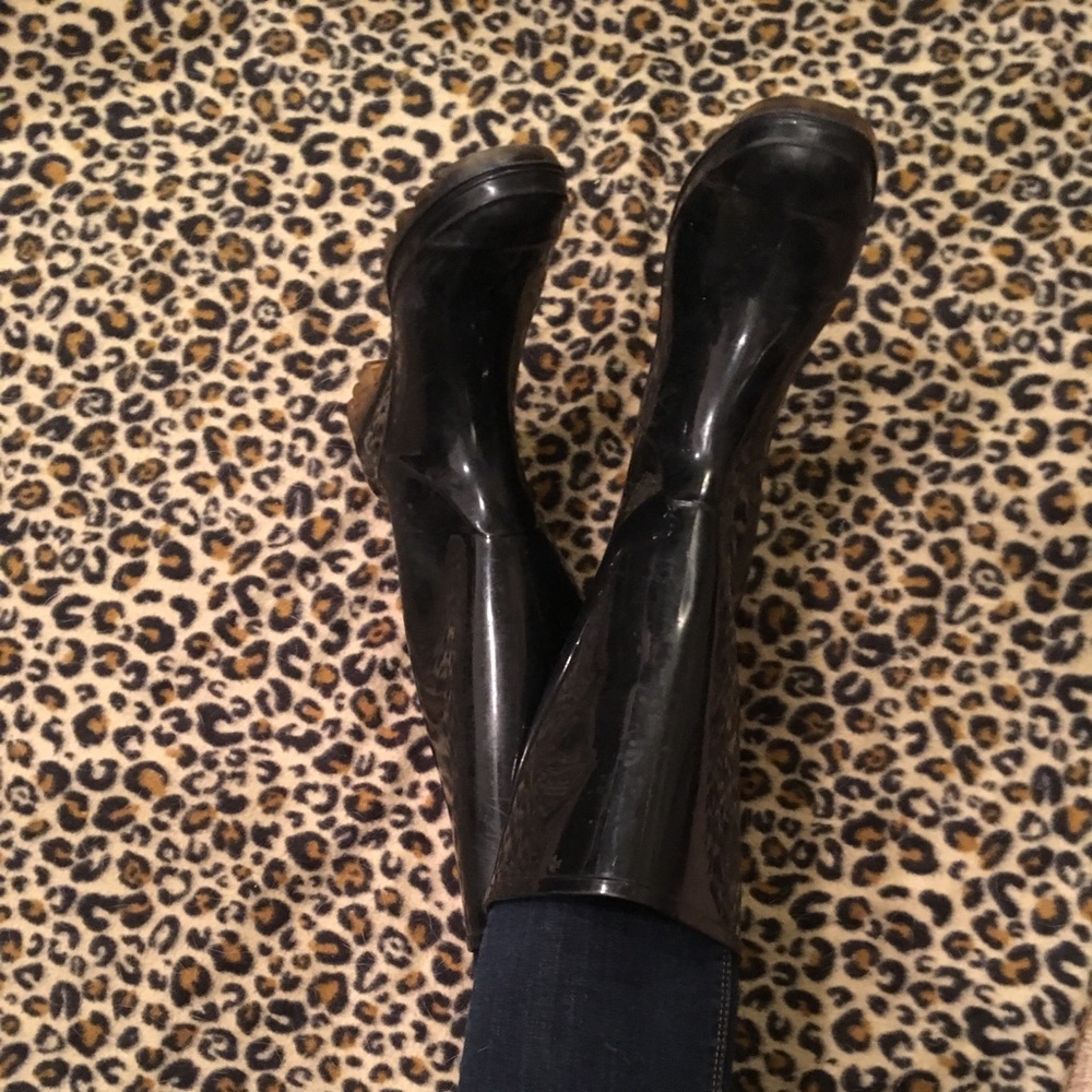 Size 8-Coach rain boots.